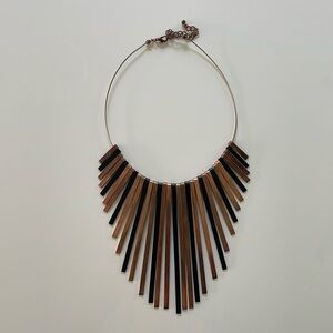 Bronze and black metal necklace